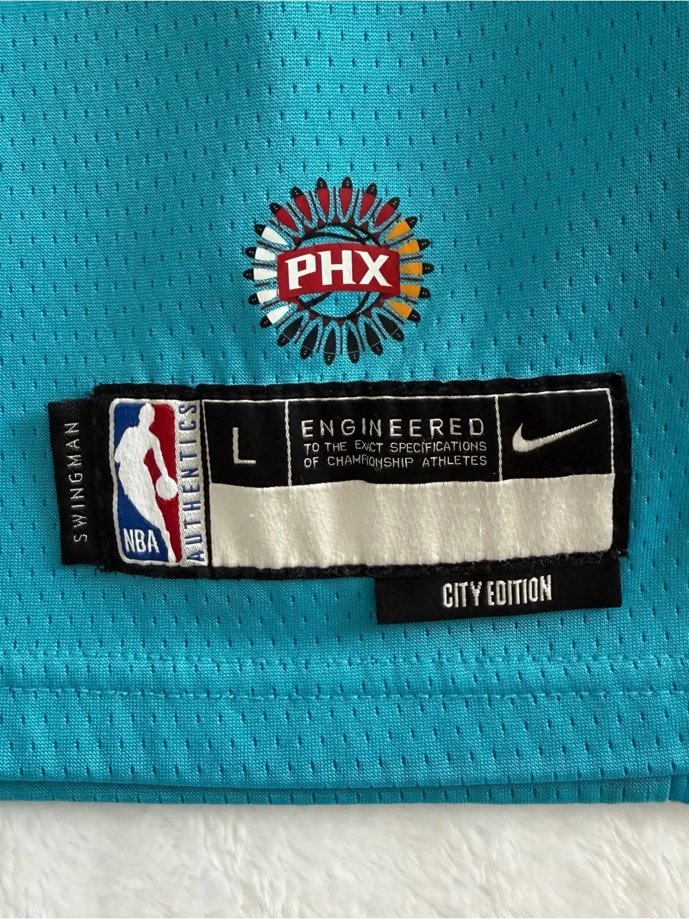 Devin Booker #1 Phoenix Suns Nike City Edition Blue Swingman Jersey Youth Large